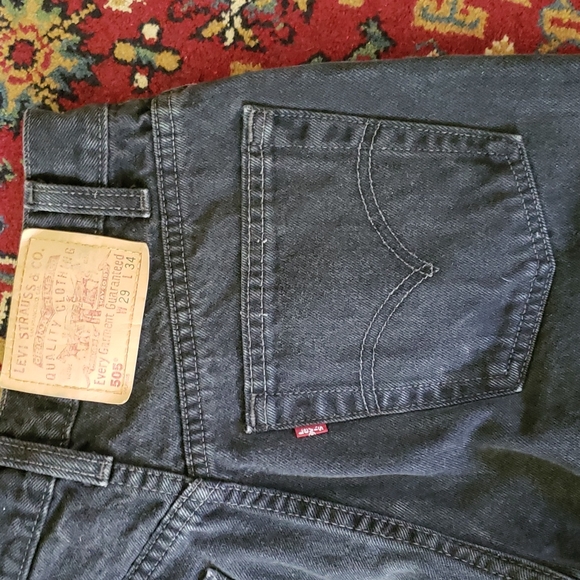 ❤ VINTAGE LEVI'S | 505 Black Denim Straight Leg Regular Fit 29 x 34 - Picture 13 of 16